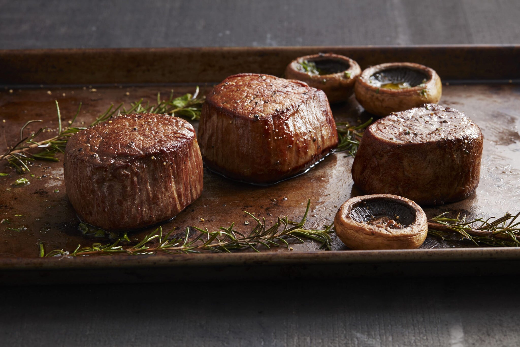 Bacon Wrapped Fillet Mignons: 8 ounce, hand-cut